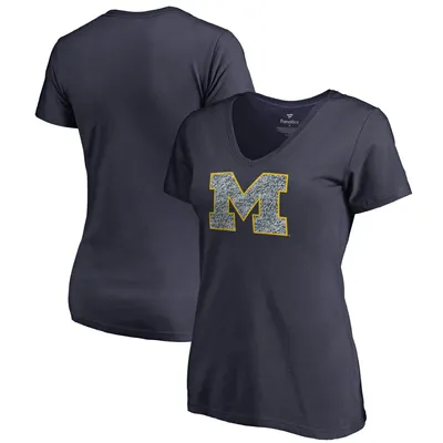 Michigan Wolverines Fanatics Branded Women's Static Logo V-Neck T-Shirt - Navy