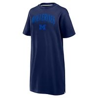 Women's Fanatics  Navy Michigan Wolverines Elements Go Tri-Blend T-Shirt Dress