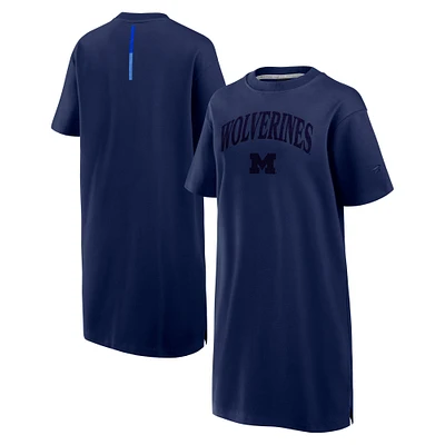 Women's Fanatics  Navy Michigan Wolverines Elements Go Tri-Blend T-Shirt Dress