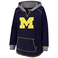 Women's Fanatics Navy Michigan Wolverines Plus Boom Pullover Hoodie