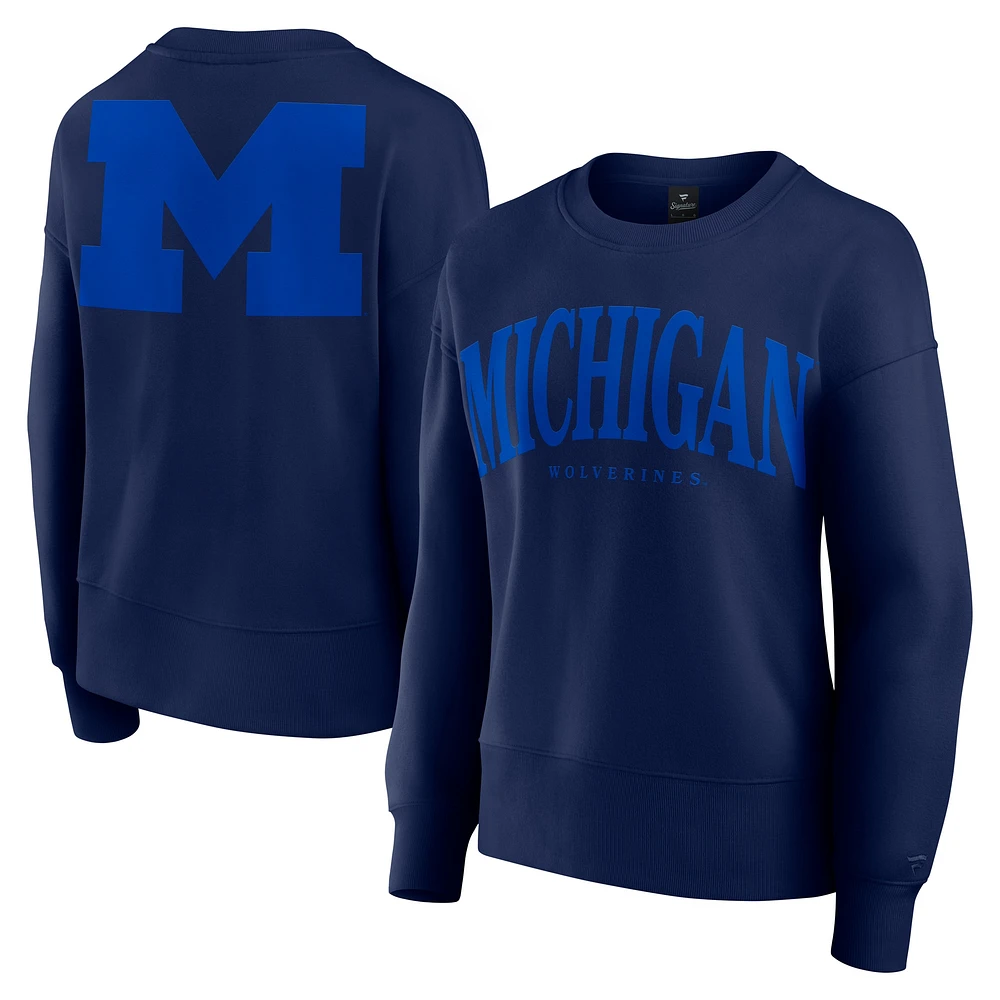 Sweat-shirt en polaire super doux pour femme Fanatics bleu marine Michigan Wolverines