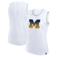 Women's Fanatics White Michigan Wolverines Activate Slub Tank Top