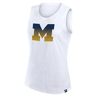 Women's Fanatics White Michigan Wolverines Activate Slub Tank Top