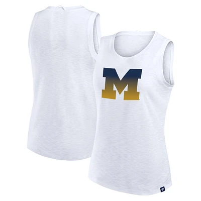 Women's Fanatics White Michigan Wolverines Activate Slub Tank Top