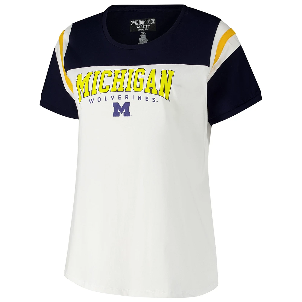 Women's Fanatics  White Michigan Wolverines Plus Winning Gear T-Shirt