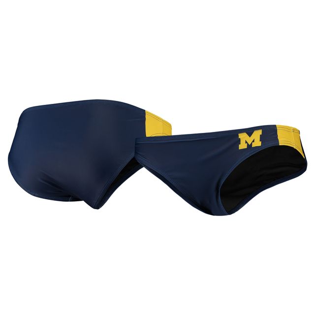 Bas de bikini FOCO bleu marine Michigan Wolverines Wordmark pour femmes