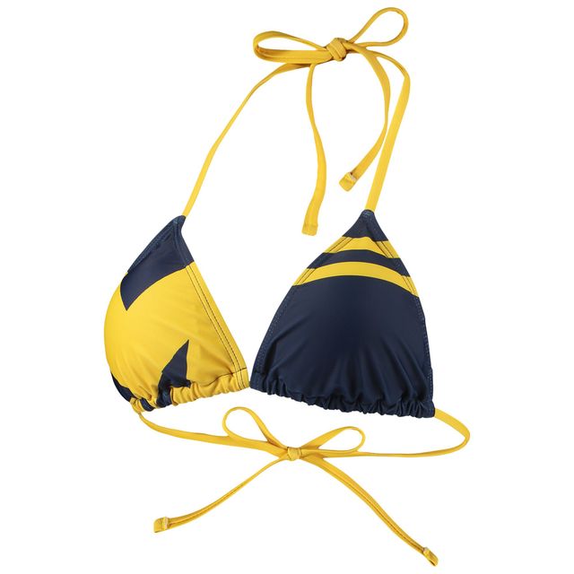 Haut de maillot bain femme FOCO bleu marine Michigan Wolverines Wordmark