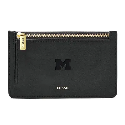 Michigan Wolverines Fossil Women's Logan Leather Card Case