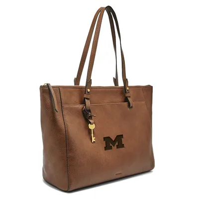 Michigan Wolverines Fossil Women's Leather Rachel Tote