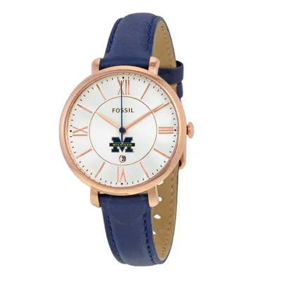 Michigan Wolverines Fossil Women's Jacqueline Leather Watch