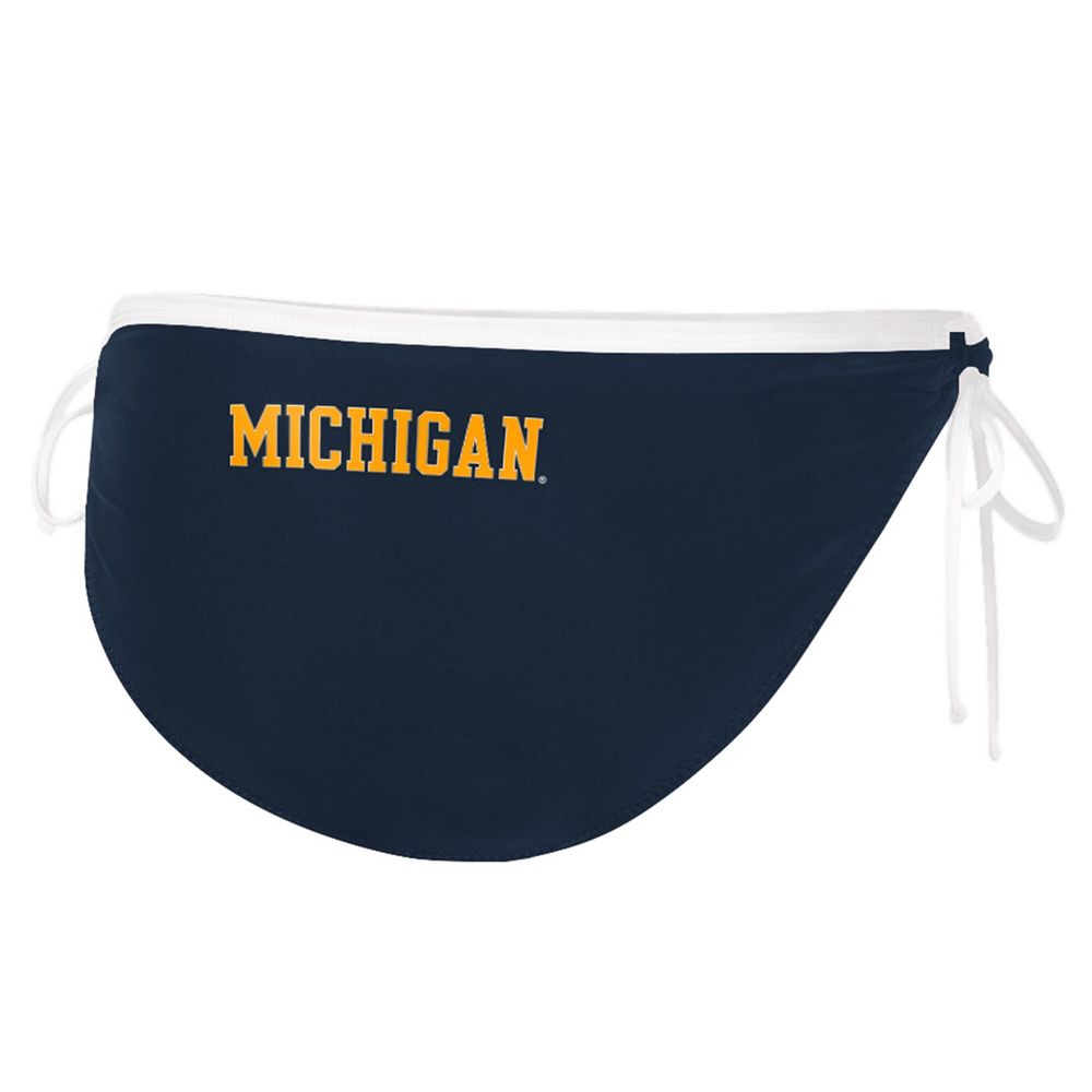 Women's G-III 4Her by Carl Banks Navy Michigan Wolverines Perfect Match Bikini Bottom