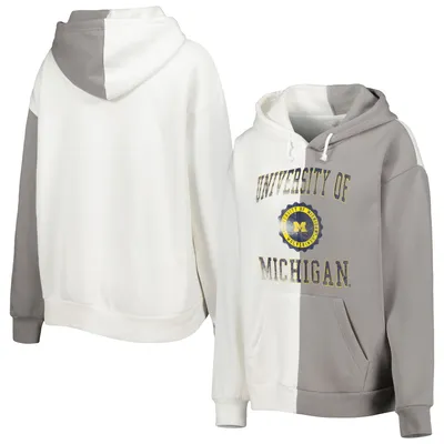 Michigan Wolverines Gameday Couture Women's Split Pullover Hoodie - Gray/White