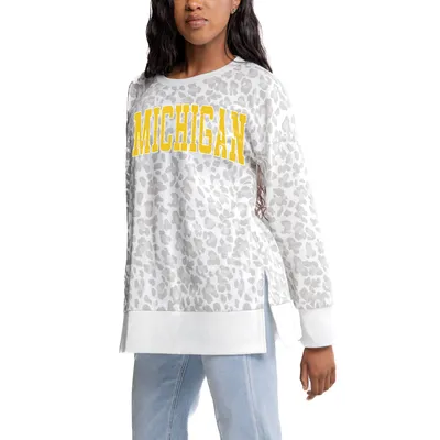 Michigan Wolverines Gameday Couture Women's Side-Slit French Terry Crewneck Sweatshirt - Gray