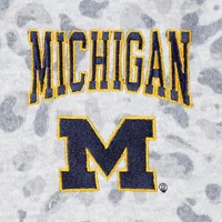 Sweat-shirt léopard à quart de zip Gameday Couture pour femmes, gris chiné, Michigan Wolverines