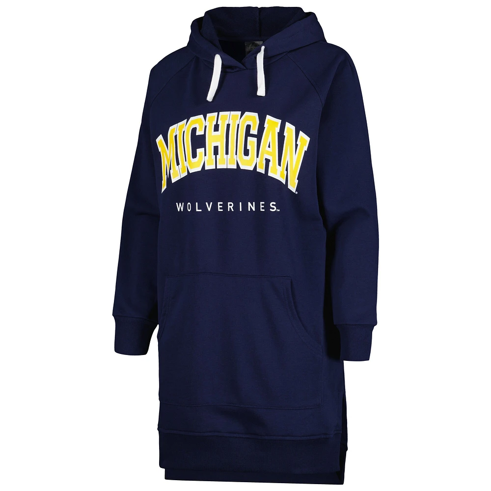 Women's Gameday Couture Navy Michigan Wolverines Take a Knee Raglan Hooded Sweatshirt Dress