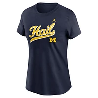 Women's Jordan Brand Navy Michigan Wolverines Local Script T-Shirt