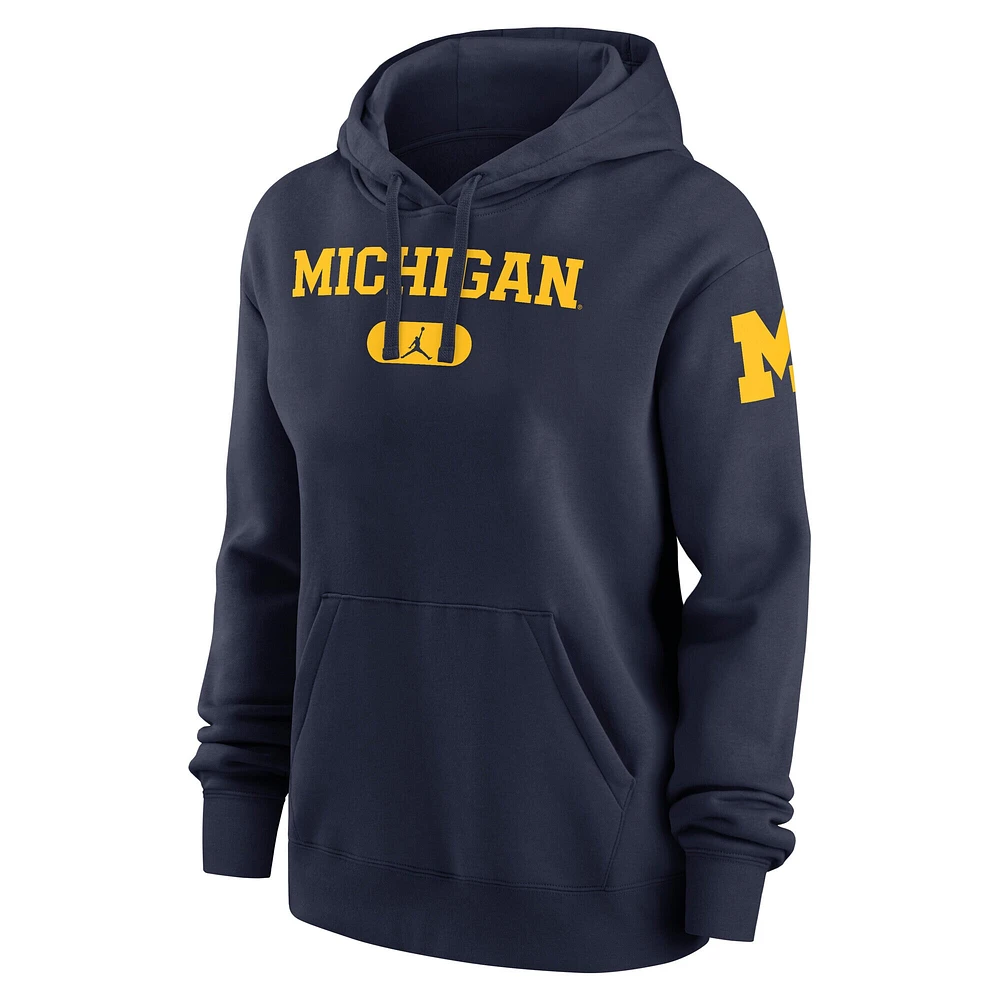 Women's Jordan Brand  Navy Michigan Wolverines Phoenix Pullover Hoodie