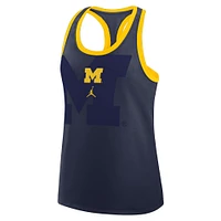 Débardeur Jordan Brand bleu marine Michigan Wolverines Primetime Racerback Tri-Blend pour femme