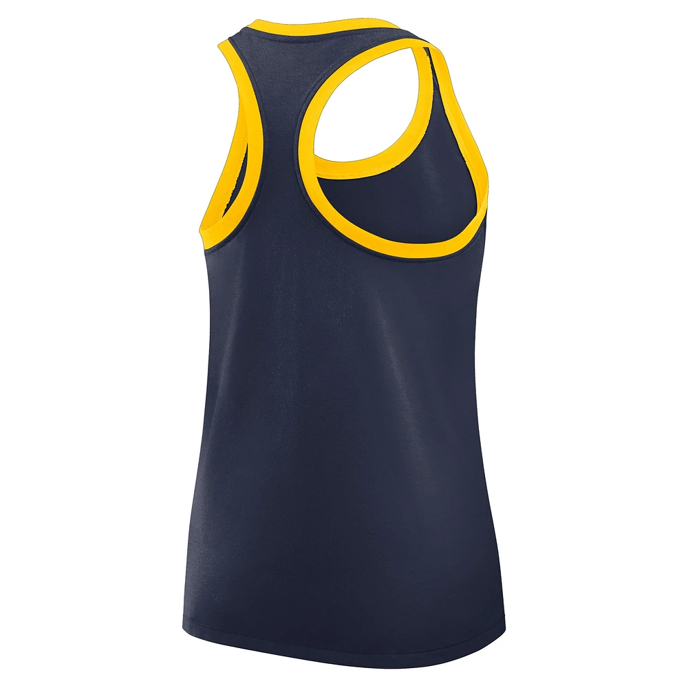 Débardeur Jordan Brand bleu marine Michigan Wolverines Primetime Racerback Tri-Blend pour femme