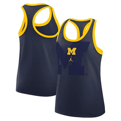 Débardeur Jordan Brand bleu marine Michigan Wolverines Primetime Racerback Tri-Blend pour femme