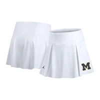 Jupe de tennis Jordan Brand blanche pour femme, Michigan Wolverines Performance, avec short