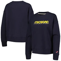 Sweat-shirt à enfiler Boxy League Collegiate Wear pour femmes, bleu marine, Michigan Wolverines