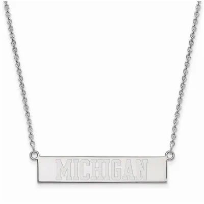 Michigan Wolverines Women's Sterling Silver Small Bar Necklace