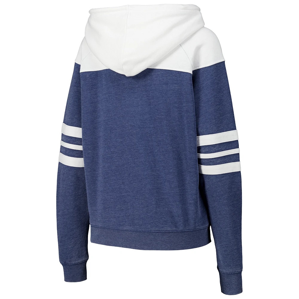 Sweat à capuche raglan rayé pour femmes, Michigan Wolverines Blitz, bleu marine