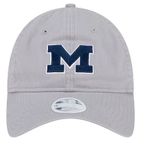 Casquette ajustable 9TWENTY pour femme avec logo Michigan Wolverines de New Era gris