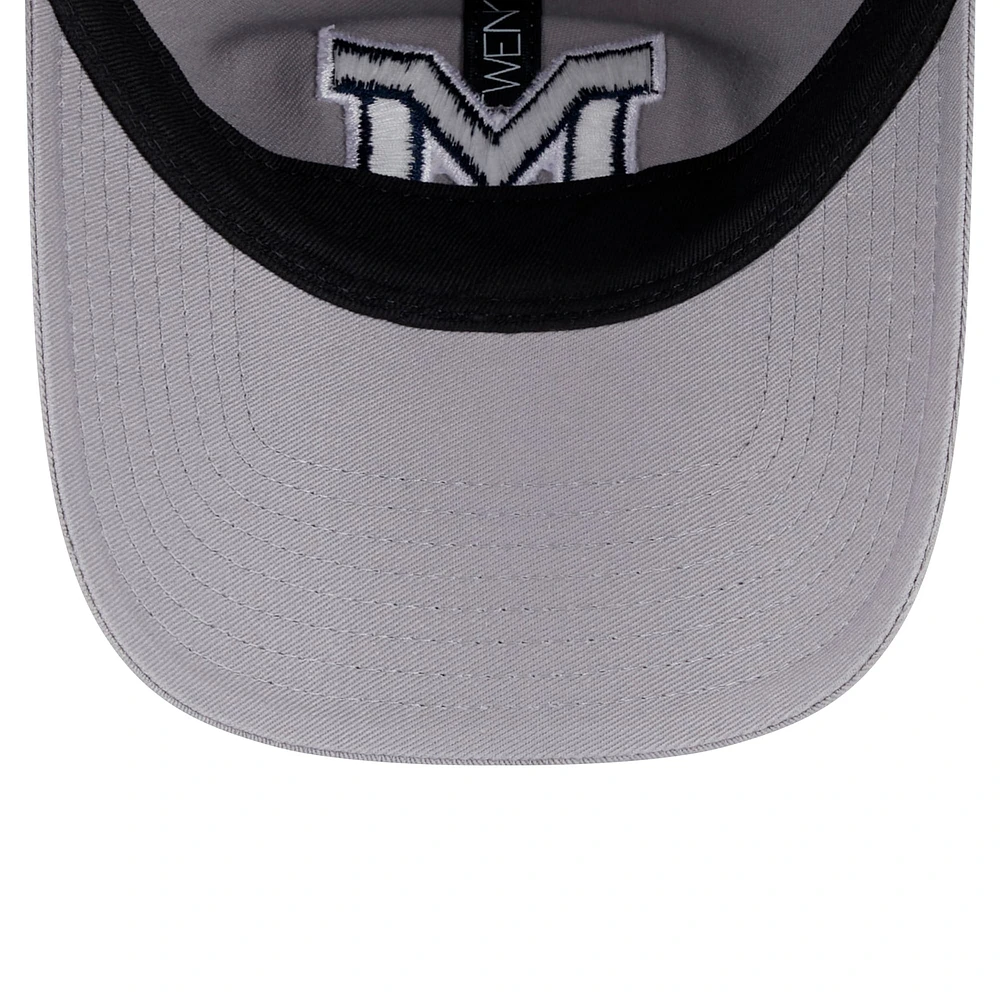 Casquette ajustable 9TWENTY pour femme avec logo Michigan Wolverines de New Era gris