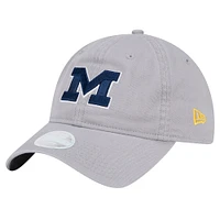 Casquette ajustable 9TWENTY pour femme avec logo Michigan Wolverines de New Era gris