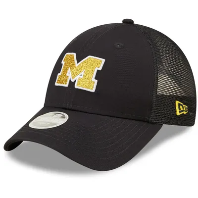 Michigan Wolverines New Era Women's 9FORTY Logo Spark Trucker Snapback Hat - Navy