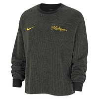 Sweat-shirt Nike noir Michigan Wolverines Yoga Script pour femme