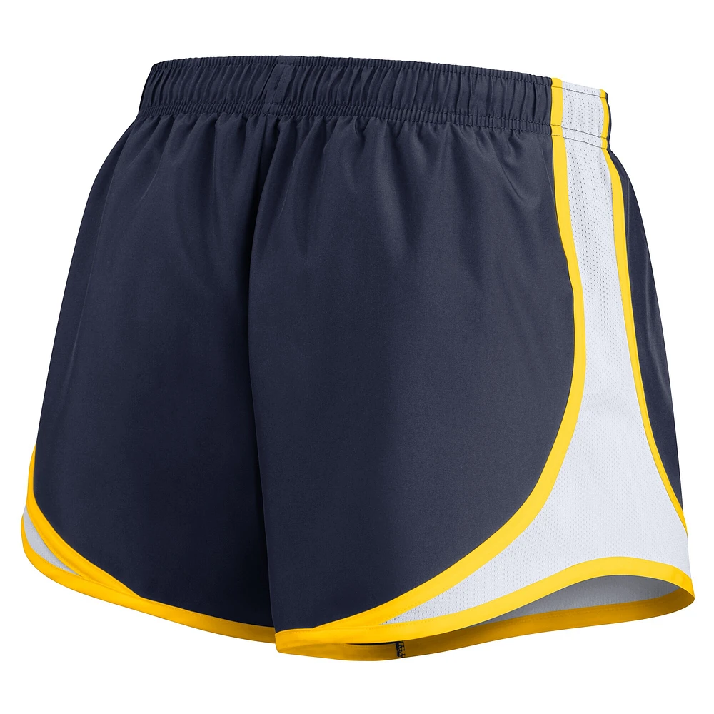 Women's Nike Navy Michigan Wolverines Spring Break Tempo Performance Shorts