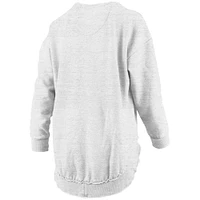 Women's Pressbox Heather Gray Michigan Wolverines Field Day Melange Poncho Pullover Sweatshirt
