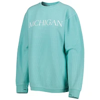 Pressbox Mint Michigan Wolverines Comfy Cord Bar Print Sweat-shirt pour femme