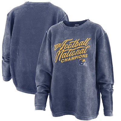 Pressbox Navy Michigan Wolverines College Football Playoff 2023 Champions nationaux Sweat à capuche avec cordon confortable pour femme