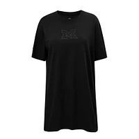 Women's Pro Standard Black Michigan Wolverines Tonal Neutral Mini T-Shirt Dress