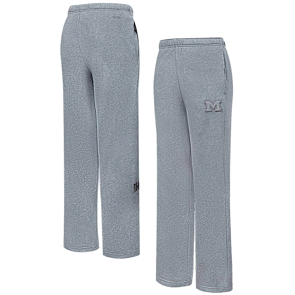 Pantalon de survêtement en polaire coupe décontractée Pro Standard Heather Charcoal Michigan Wolverines ton sur neutre pour femme