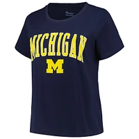 Profil pour femme Marine Michigan Wolverines T-shirt à encolure dégagée avec logo en forme d'arc grande taille