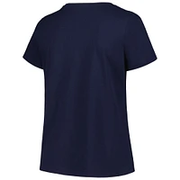 Profil pour femme Marine Michigan Wolverines T-shirt à encolure dégagée avec logo en forme d'arc grande taille