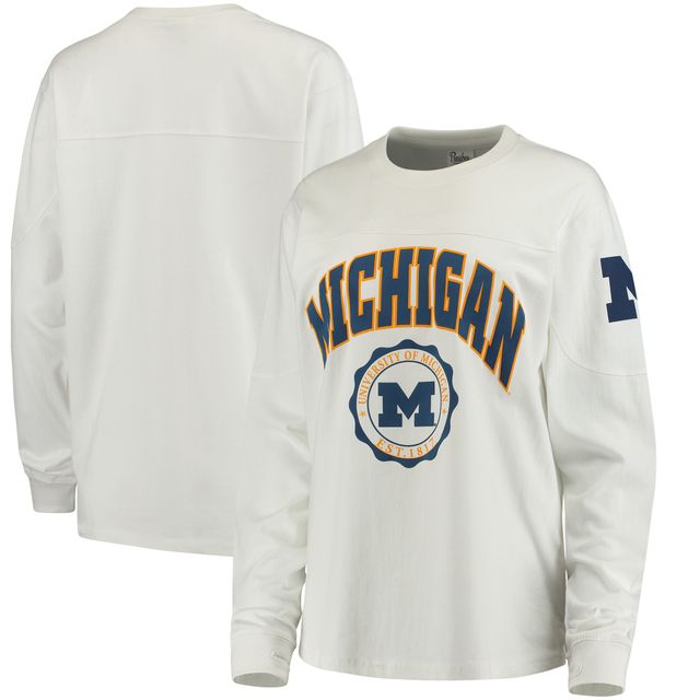 T-shirt à manches longues Edith Michigan Wolverines blanc pour femme