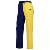 Women's ZooZatz Navy/Maize Michigan Wolverines Colorblock Cozy Tri-Blend Lounge Pants