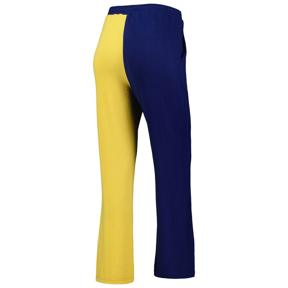 Women's ZooZatz Navy/Maize Michigan Wolverines Colorblock Cozy Tri-Blend Lounge Pants