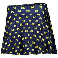 Women's ZooZatz Navy Michigan Wolverines Allover Print Flowy Skort