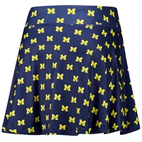 Women's ZooZatz Navy Michigan Wolverines Allover Print Flowy Skort