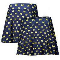 Women's ZooZatz Navy Michigan Wolverines Allover Print Flowy Skort