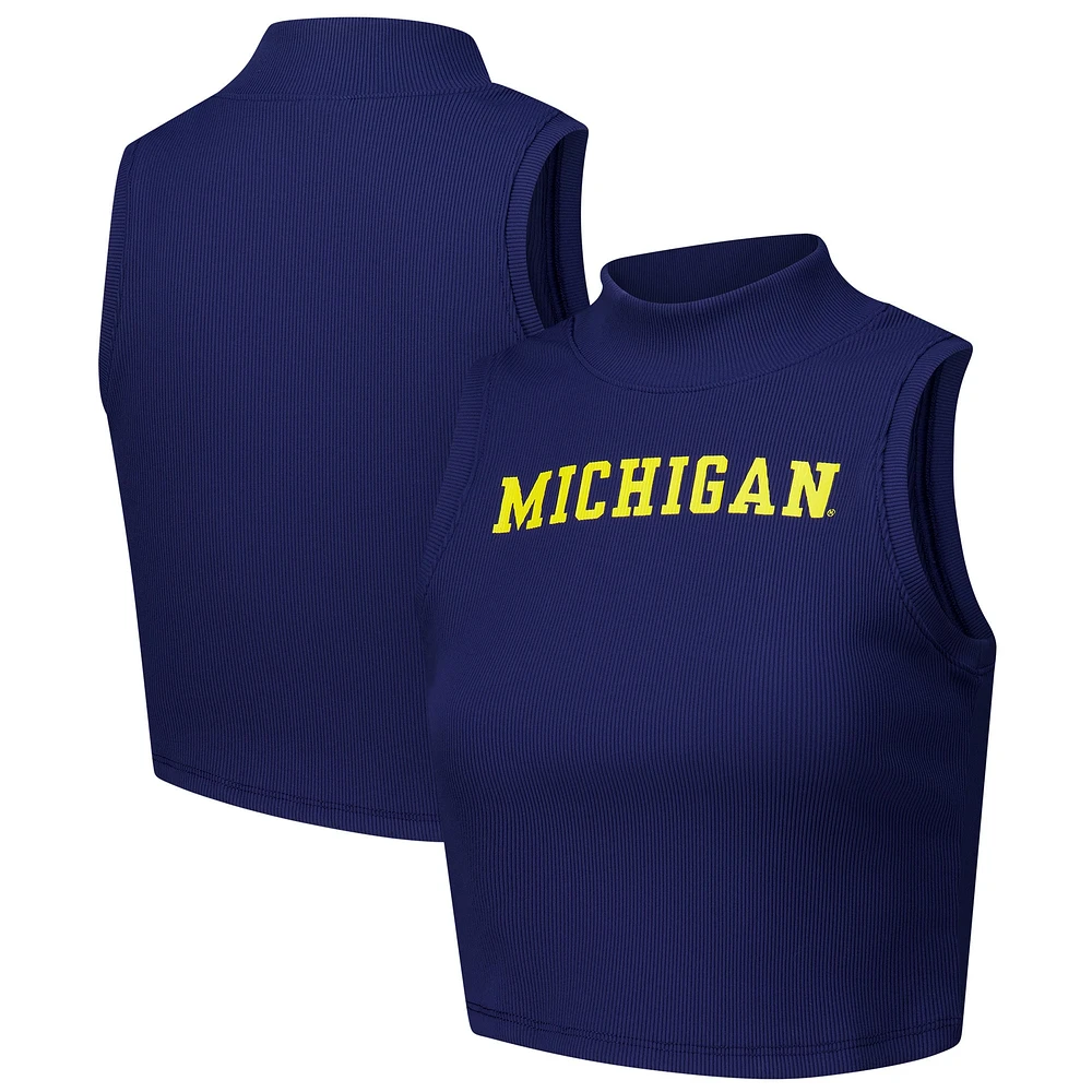 Débardeur court bleu marine ZooZatz pour femme Michigan Wolverines