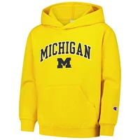 Youth Champion Maize Michigan Wolverines Campus Pullover Hoodie