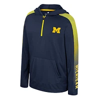 Youth Colosseum Navy Michigan Wolverines Lumen Long Sleeve Quarter-Zip Hooded Windshirt